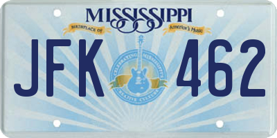 MS license plate JFK462