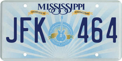 MS license plate JFK464