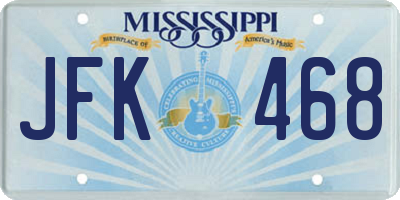 MS license plate JFK468