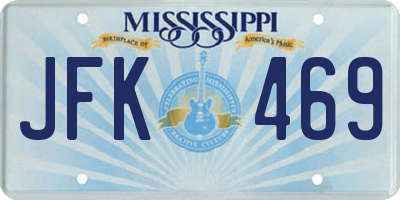 MS license plate JFK469