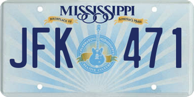 MS license plate JFK471