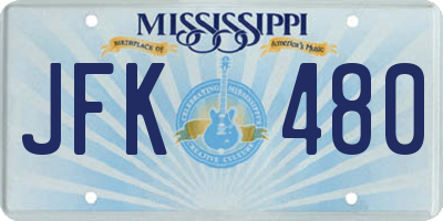 MS license plate JFK480