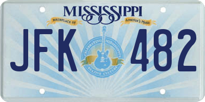MS license plate JFK482