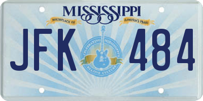 MS license plate JFK484