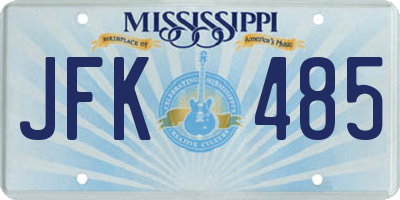 MS license plate JFK485