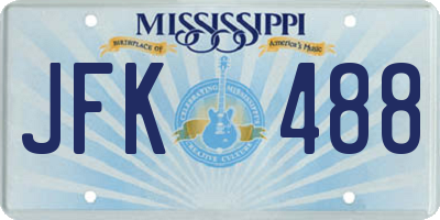 MS license plate JFK488