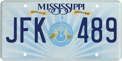 MS license plate JFK489