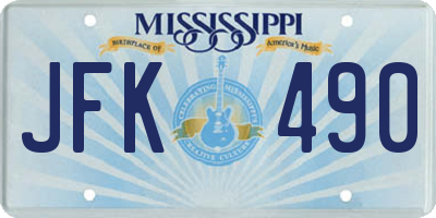 MS license plate JFK490