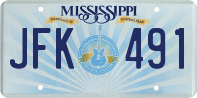 MS license plate JFK491