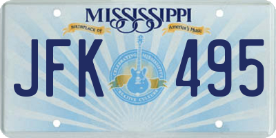 MS license plate JFK495