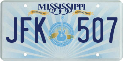 MS license plate JFK507