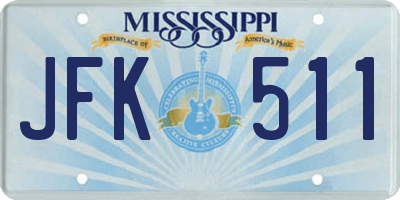 MS license plate JFK511