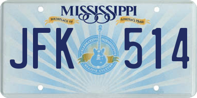 MS license plate JFK514