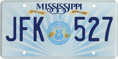 MS license plate JFK527