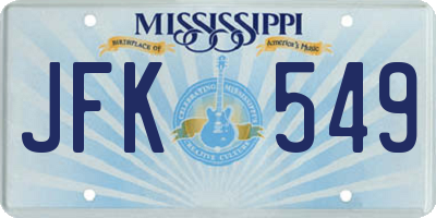 MS license plate JFK549