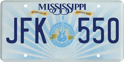 MS license plate JFK550