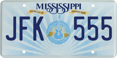 MS license plate JFK555