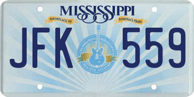 MS license plate JFK559