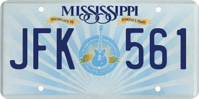 MS license plate JFK561