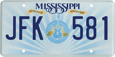 MS license plate JFK581