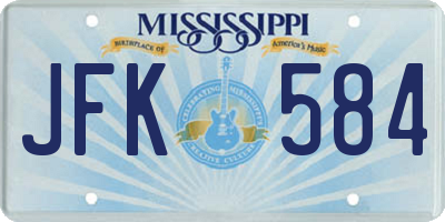 MS license plate JFK584