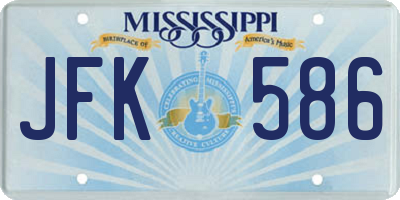 MS license plate JFK586