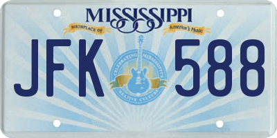 MS license plate JFK588