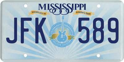 MS license plate JFK589