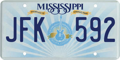 MS license plate JFK592