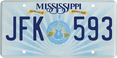 MS license plate JFK593