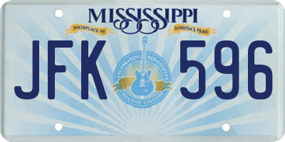 MS license plate JFK596