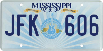 MS license plate JFK606