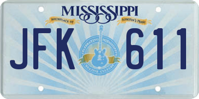 MS license plate JFK611