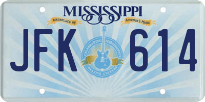 MS license plate JFK614