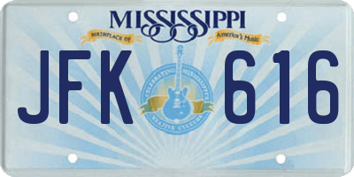 MS license plate JFK616