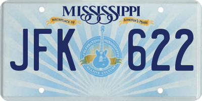 MS license plate JFK622