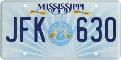 MS license plate JFK630