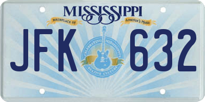 MS license plate JFK632