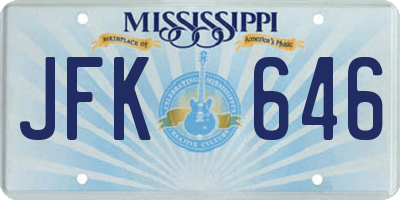 MS license plate JFK646