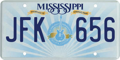 MS license plate JFK656