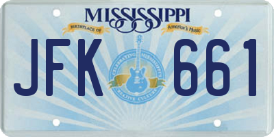 MS license plate JFK661