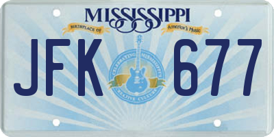 MS license plate JFK677