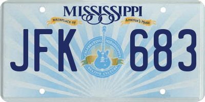 MS license plate JFK683