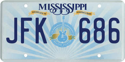 MS license plate JFK686