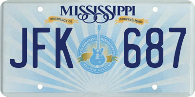 MS license plate JFK687