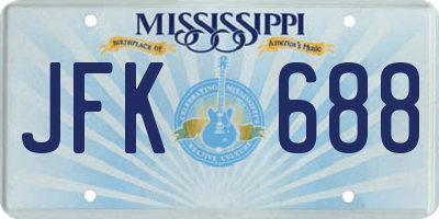 MS license plate JFK688