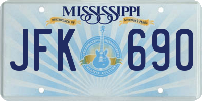 MS license plate JFK690