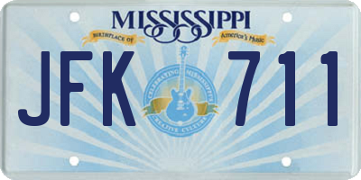 MS license plate JFK711