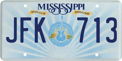 MS license plate JFK713