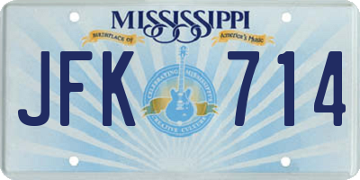MS license plate JFK714